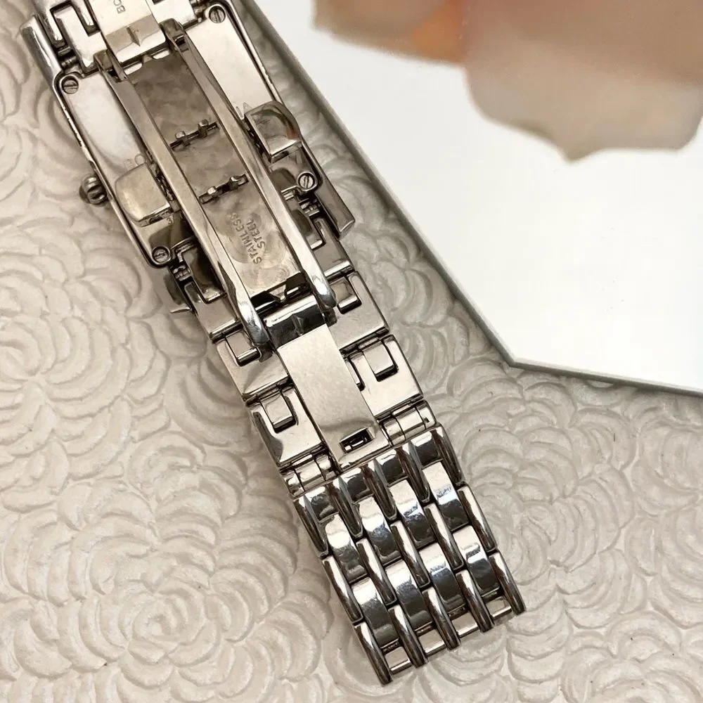 BCBGMaxAzria Stainless Steel Tank Style Dress Watch Roman Numerals